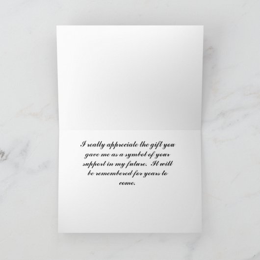 Afstuderen Bedankt Kaart van Afstudeerder Silhouet (Binnen)