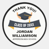 Afstuderen bedankt klasse van 20XX Aangepast Afstu Ronde Sticker (Voorkant)