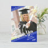 Afstuderen Bedankt Lines & Stars Royal Blue (Staand voorkant)