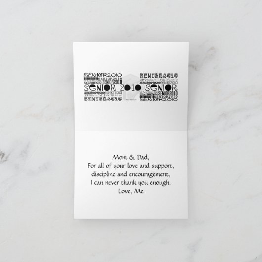 Afstuderen - Bedankt, Mamma & Papa - Kaart (Binnen)