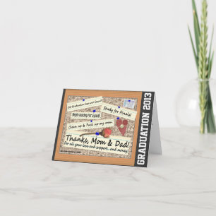 Afstuderen - Bedankt, Mamma & Papa (personaliseer) Bedankkaart