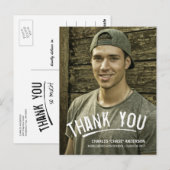 Afstuderen Bedankt Modern Grunge Lettering Briefkaart (Voorkant / Achterkant)