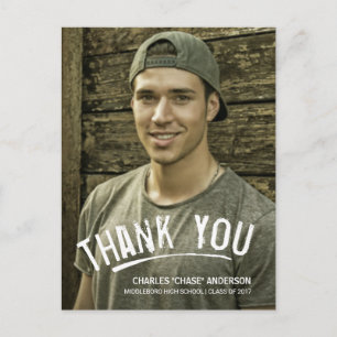 Afstuderen Bedankt Modern Grunge Lettering Briefkaart