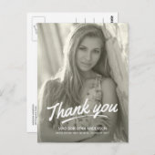 Afstuderen Bedankt Modern handgeschreven script Briefkaart (Voorkant / Achterkant)