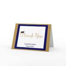Afstuderen Bedankt, Navy & Gold, Naam toevoegen/Ja