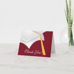 Afstuderen Bedankt Opmerking Kaart White Maroon Pe