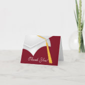 Afstuderen Bedankt Opmerking Kaart White Maroon Pe (Voorkant)