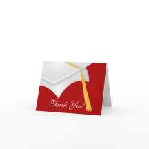 Afstuderen Bedankt Opmerking Kaart wit rood Afstud