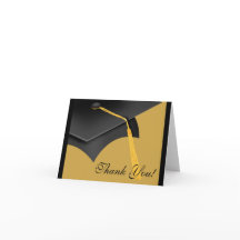 Afstuderen Bedankt Opmerking Kaart Zwart Goud Afst