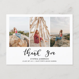 Afstuderen Bedankt Script Modern Afstudeerder Foto Briefkaart