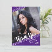 Afstuderen Bedankt | Sterren | Paars en wit Kaart (Staand voorkant)