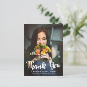 Afstuderen Bedankt Typografie Foto Briefkaart (Staand voorkant)