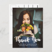 Afstuderen Bedankt Typografie Foto Briefkaart (Voorkant / Achterkant)