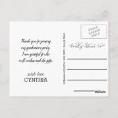 Afstuderen Bedankt Typografie Foto Briefkaart (Achterkant)