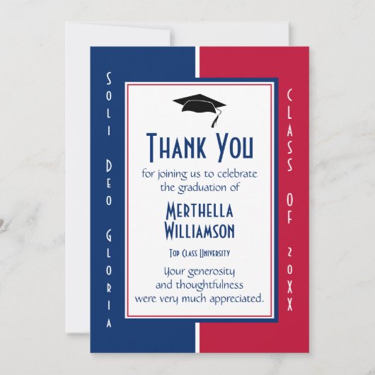 AFSTUDEREN BEDANKT U Christelijk gepersonaliseerd Kaart (Voorkant)