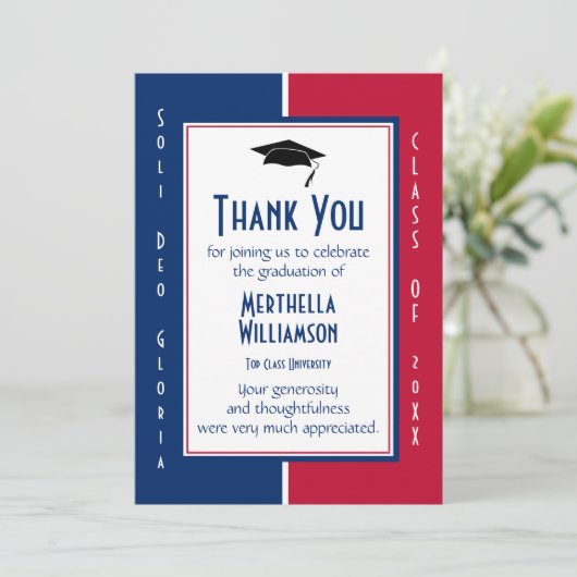 AFSTUDEREN BEDANKT U Christelijk gepersonaliseerd Kaart (Staand voorkant)