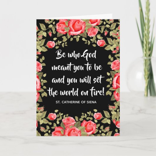 Afstuderen Begin Floral Religious Quote Kaart (Voorkant)