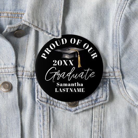Afstuderen Begin Proud Alle Familie Ronde Button 4,0 Cm (In situ)