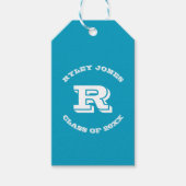 Afstuderen begunstigt aangepaste monogram en kleur cadeaulabel (Voorkant)