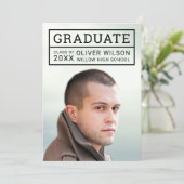 Afstuderen bekendmaking bewerkbaar kleurenraster kaart (Staand voorkant)