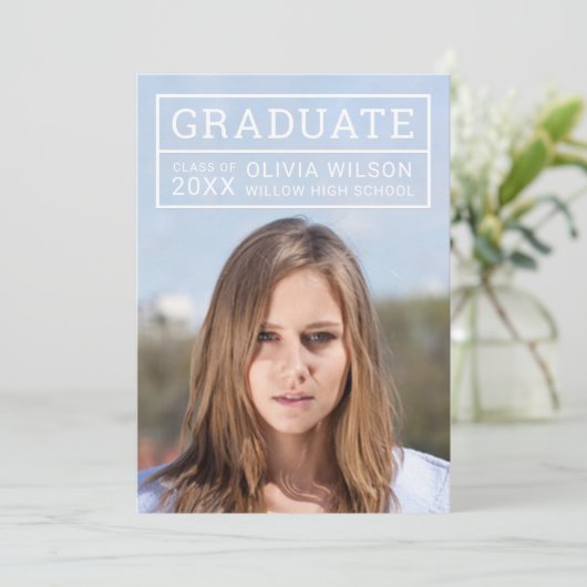 Afstuderen bekendmaking bewerkbaar kleurenraster kaart (Staand voorkant)