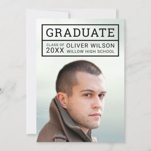 Afstuderen bekendmaking bewerkbaar kleurenraster kaart (Voorkant)