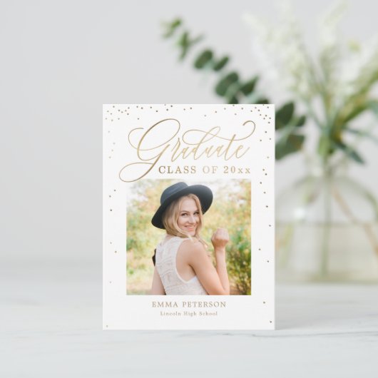 Afstuderen bekendmaking Briefkaart (Staand voorkant)