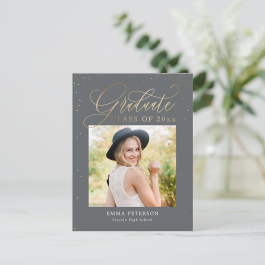 Afstuderen bekendmaking Briefkaart (Staand voorkant)