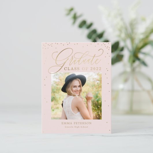 Afstuderen bekendmaking Briefkaart (Staand voorkant)