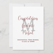 Afstuderen bekendmaking, naam Bourgondië wit grijs Kaart (Voorkant)