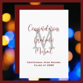 Afstuderen bekendmaking, naam Bourgondië wit grijs Kaart