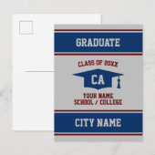 Afstuderen - bekendmakingskaart voor afgestudeerde aankondigingskaart (Voorkant / Achterkant)