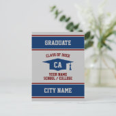 Afstuderen - bekendmakingskaart voor afgestudeerde aankondigingskaart (Staand voorkant)