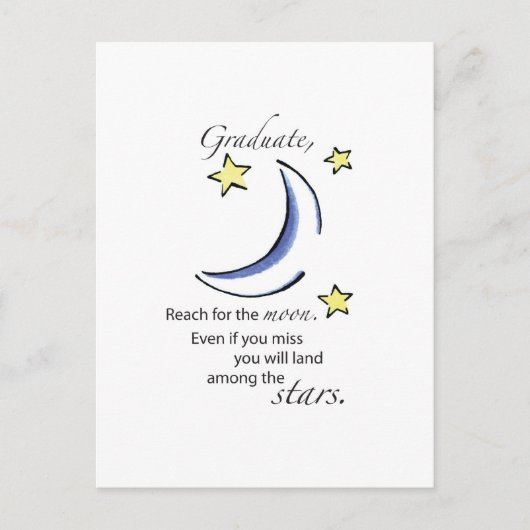 Afstuderen Bereik voor Moon, Gefeliciteerd Aankondigingskaart (Voorkant)