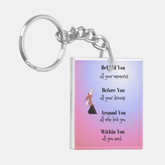 Afstuderen Bericht op een Sleutelhanger (Voorkant Links)