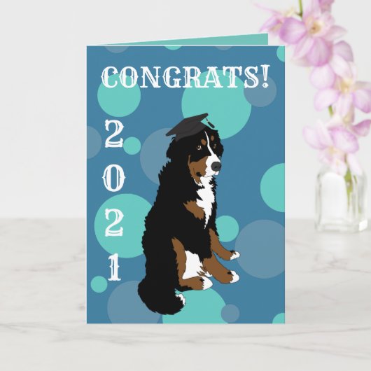 Afstuderen Bernese Mountain Dog Kaart (Orchidee)