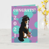 Afstuderen Bernese Mountain Dog Kaart (Gele Bloem)