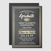 Afstuderen Bespaar de datum van Chalkboard Black e Magnetische Uitnodiging (Voorkant / Achterkant)