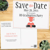 Afstuderen bespaart datum minimalistisch koraal zw briefkaart