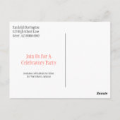 Afstuderen bespaart datum minimalistisch koraal zw briefkaart (Achterkant)