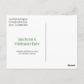 Afstuderen bespaart de datum minimalistisch groen  briefkaart (Achterkant)