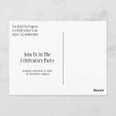 Afstuderen bespaart de datum minimalistisch pastbl briefkaart (Achterkant)