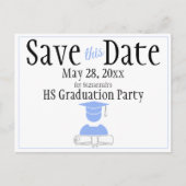 Afstuderen bespaart de datum minimalistisch pastbl briefkaart (Voorkant)