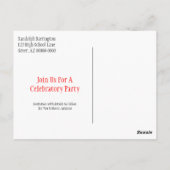 Afstuderen bespaart de datum minimalistisch rood g briefkaart (Achterkant)