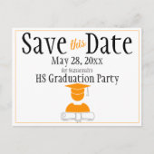 Afstuderen bespaart de datum minimalistisch wit go briefkaart (Voorkant)