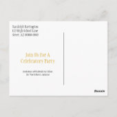 Afstuderen bespaart de datum minimalistisch zwart  briefkaart (Achterkant)