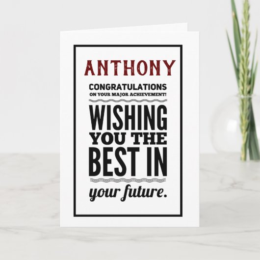 Afstuderen Beste felicitaties Kaart (Voorkant)