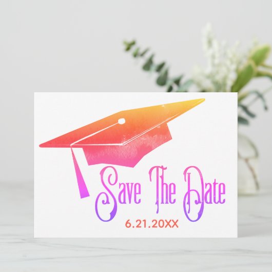 Afstuderen Bewaar de datum Eenvoudig Regenboog Afs Save The Date (Staand voorkant)