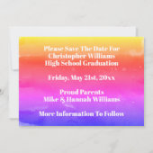 Afstuderen Bewaar de datum Eenvoudig Regenboog Afs Save The Date (Achterkant)