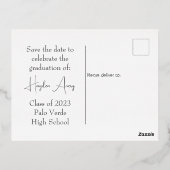 Afstuderen Bewaar de datum Photo Gold Folie Feestdagen Briefkaart (Achterkant)